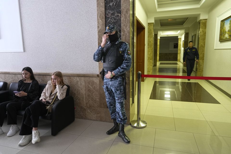 The trial is taking place behind closed doors in Yekaterinburg (Dmitri Lovetsky/AP)