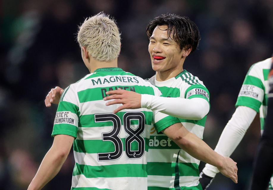 Reo Hatate (right) and Daizen Maeda were on target (Steve Welsh/PA)