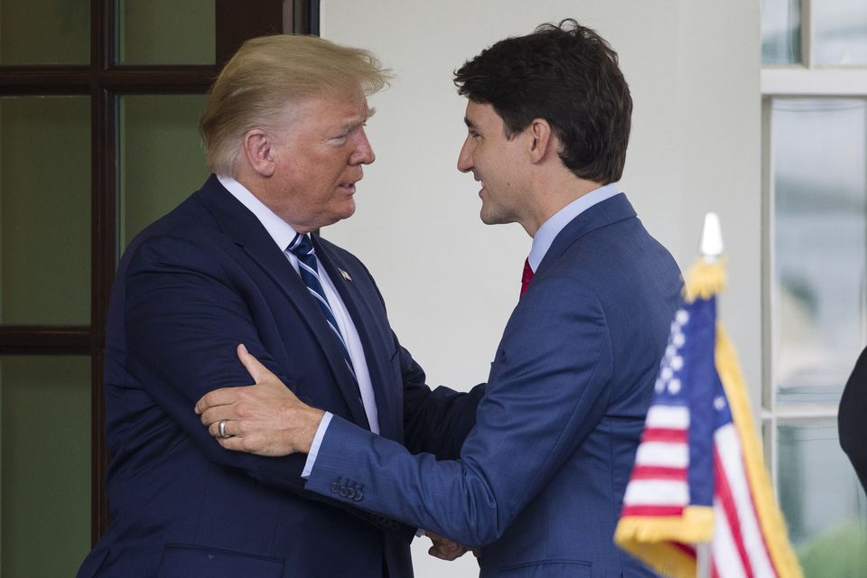 Canada’s Justin Trudeau met Donald Trump during his first erm as president in 2020 (AP Photo/Alex Brandon, File)