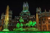 thumbnail: The Cibeles Fountain and Palacio de Comunicaciones in Madrid, illuminated in green as part of Tourism Ireland’s Global Greening initiative, to celebrate the island of Ireland and St Patrick.