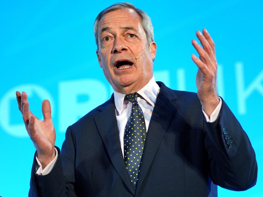 Reform UK leader Nigel Farage during the Reform party conference (Jonathan Brady/PA)