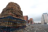 thumbnail: 11th night bonfires are prepared around Belfast as July 12th draws near.
Sandy Row, South Belfast.