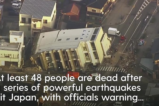 Powerful earthquakes leave at least 48 dead in Japan