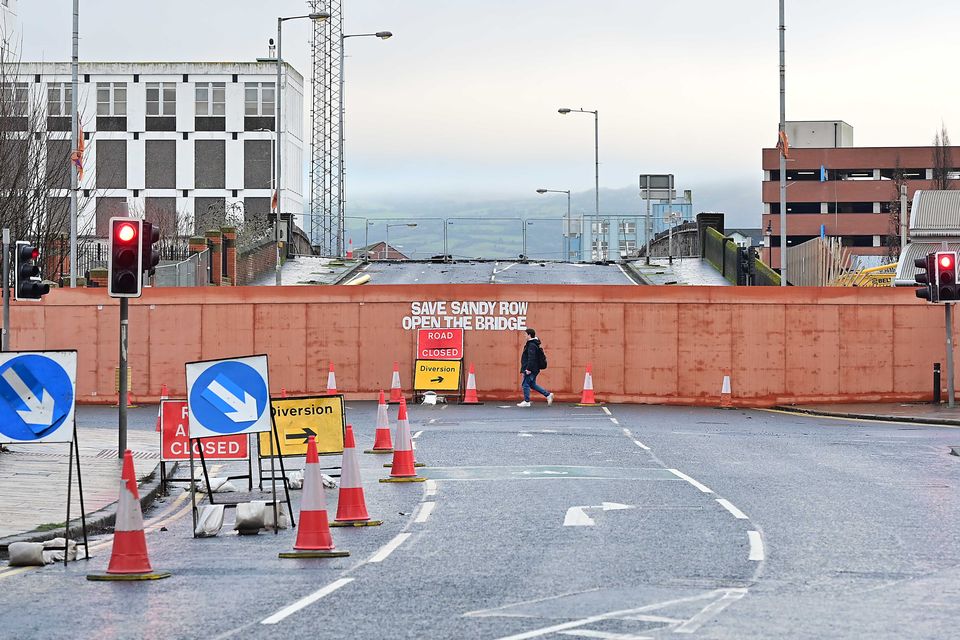 Belfast’s Boyne Bridge yesterday. Picture: Arthur Allison/Pacemaker Press.