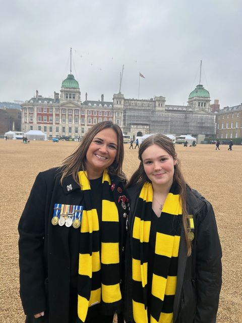 Scotty’s Little Soldiers founder Nikki Scott, left, with Lexie Pallett, 16, whose father Sergeant Oliver Pallett died after serving in the RAF (Sam Hall/PA)