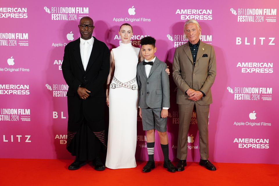 Sir Steve McQueen, Saoirse Ronan, Elliott Heffernan and Paul Weller (Ian West/PA)