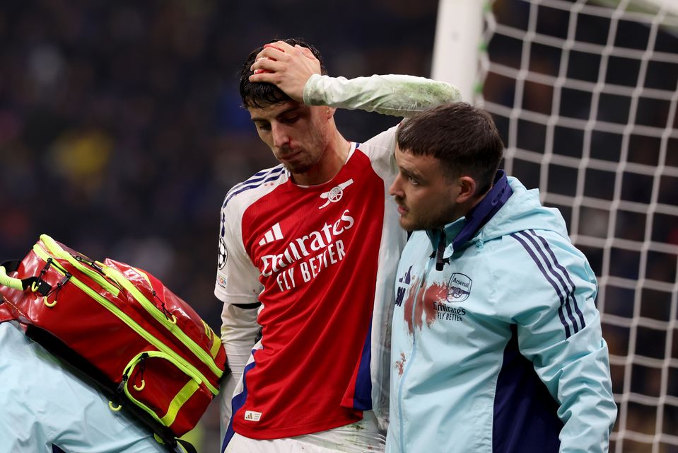 Kai Havertz was forced off the field (Fabrizio Carabelli/PA)