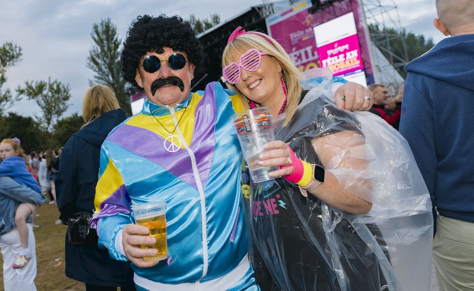 People dressed up for the Eighties and Nineties-themed concert  (Photo by Kevin Scott / Féile an Phobail)