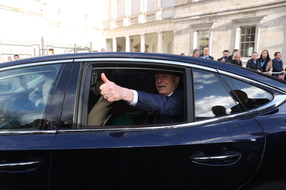 Fianna Fail leader Micheal Martin leaves Leinster House (Liam McBurney/PA)