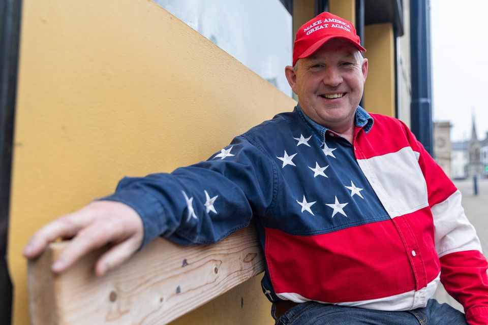 Terrence O’Neill, owner of the Queens Arms in Coleraine, during Trump’s inauguration on January 20, 2025 (Photo by Luke Jervis / Belfast Telegraph)