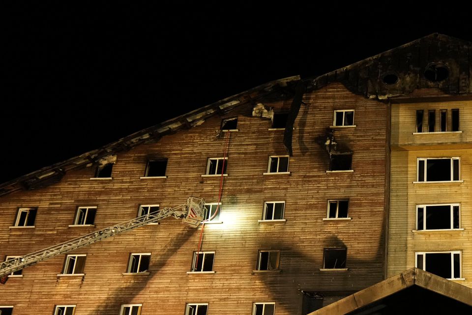 The fire broke out at a hotel in the ski resort of Kartalkaya (Francisco Seco/AP)