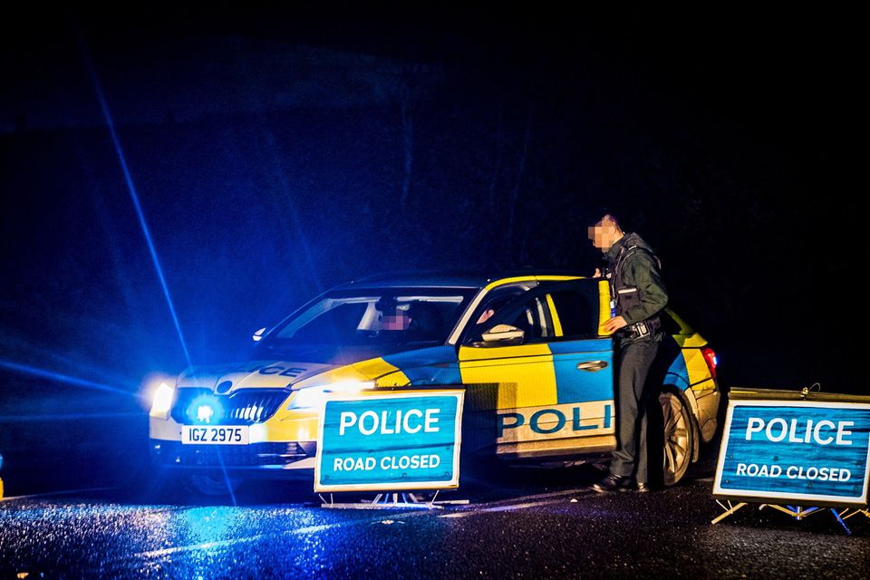 Police at the scene of a crash on the Glenavy Road in Maghaberry  on January 19th 2020 (Photo by Kevin Scott for Belfast Telegraph)