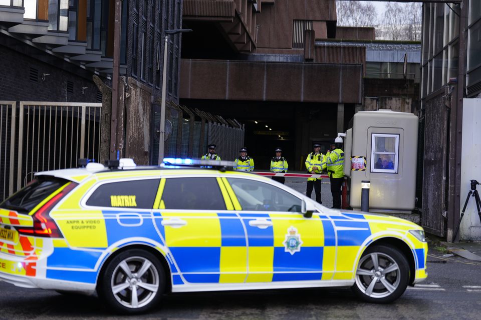 Police escorting a prison van believed to contain Axel Rudakubana to Liverpool Crown Court on Thursday morning (Peter Byrne/PA)