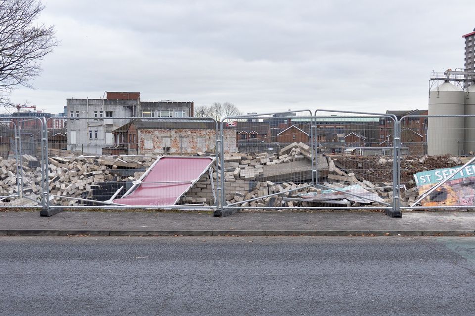 Mural that was blown down on Northumberland Street, West Belfast. 10th December 2024