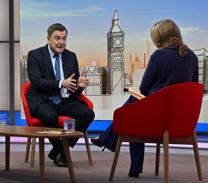 Mel Stride, shadow chancellor of the Exchequer at BBC Broadcasting House in London, to appear on the BBC One current affairs programme, Sunday With Laura Kuenssberg (Aaron Chown/PA)