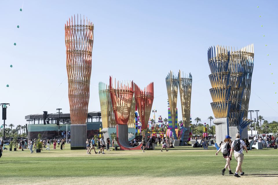 Festivalgoers during the first weekend of the Coachella Valley Music and Arts Festival at the Empire Polo Club in Indio, California (Amy Harris/Invision/AP)
