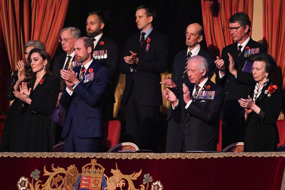 Members of the royal family watched from the royal box on Saturday evening (Chris J. Ratcliffe/PA)