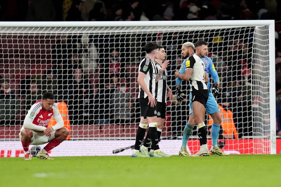 Arsenal trail Newcastle in their Carabao Cup semi-final (John Walton/PA)