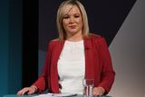 thumbnail: Sinn Fein's Michelle O'Neill  during  A television debate from the five main parties which was recorded at UTV in Belfast. Photo: Pacemaker