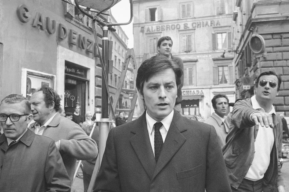 Delon on the set of The Sicilians in Rome in 1969 (Jim Pringle/AP)