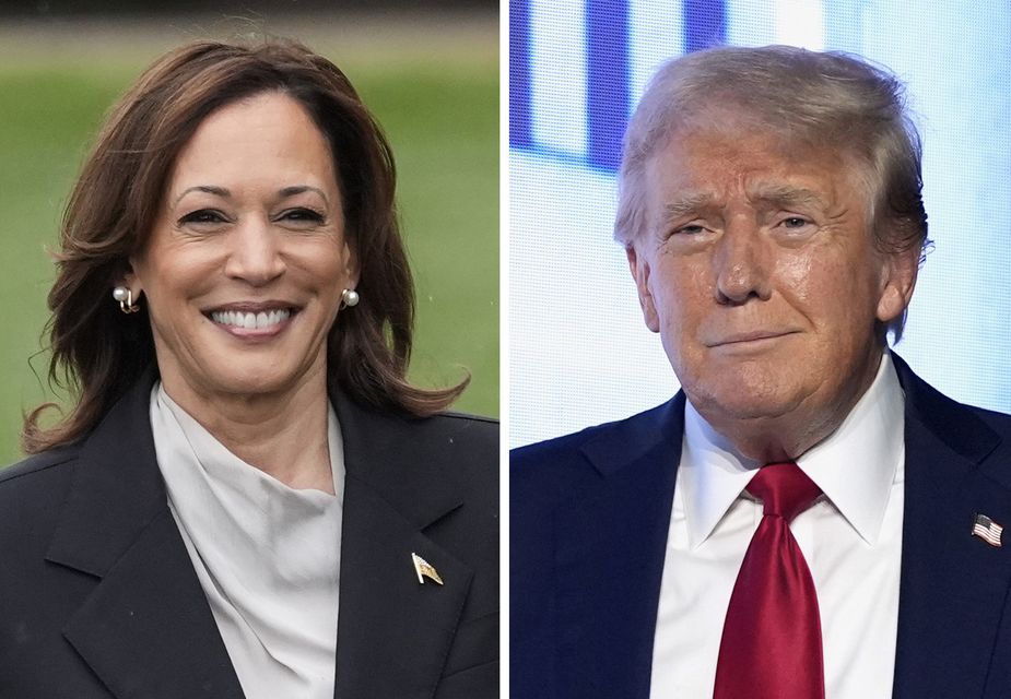 US vice president Kamala Harris, left, and Republican presidential candidate former President Donald Trump (AP)