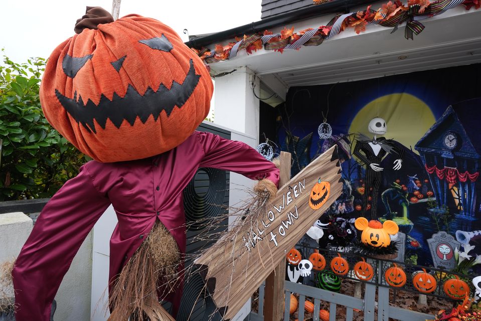 A house decorated with a Nightmare Before Christmas-themed Halloween display (Gareth Fuller/PA)