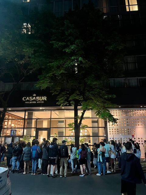 Fans outside the CasaSur Hotel in the Palermo neighbourhood of Buenos Aires following the death of Liam Payne