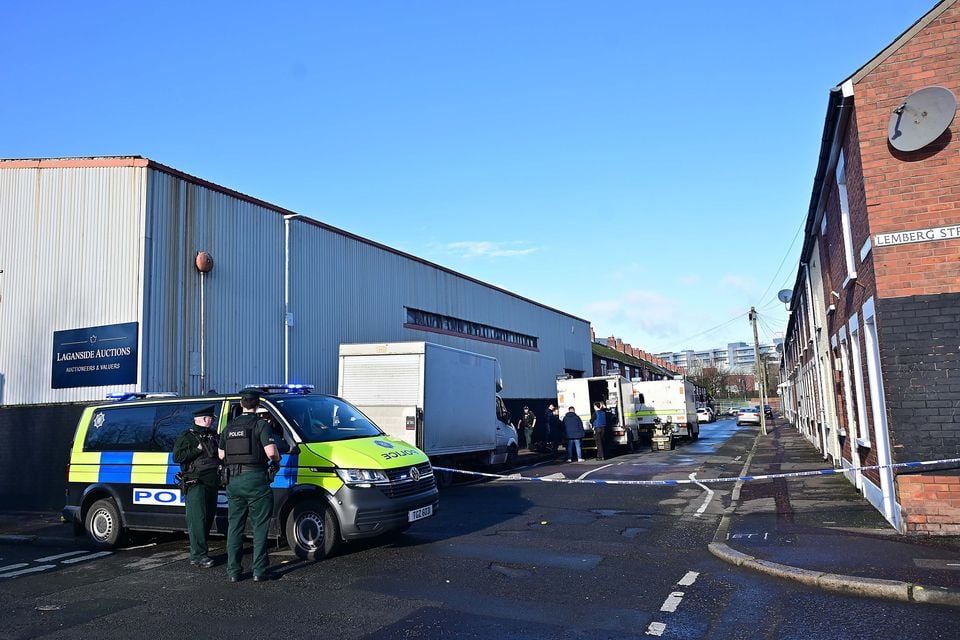 The scene of the alert in south Belfast Photo: Arthur Allison/Pacemaker Press.