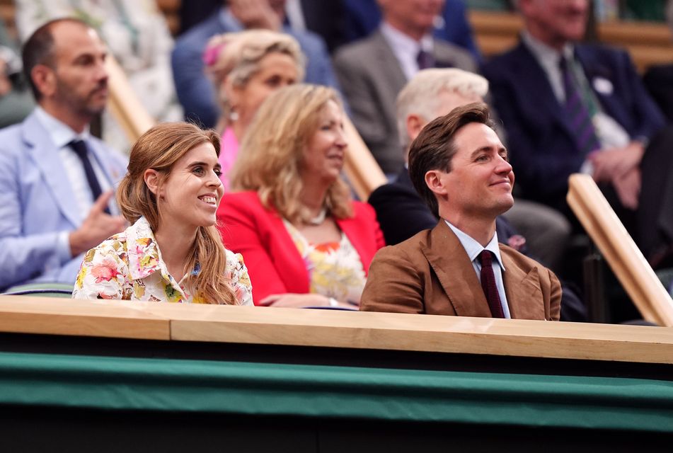 Princess Beatrice and husband Edoardo Mapelli Mozzi in the royal box at Wimbledon last summer (Zac Goodwin/PA)