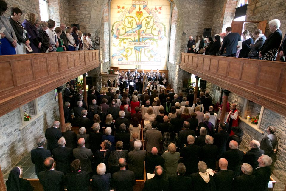 A peace and reconciliation prayer service at St. Columba's Church in Drumcliffe attended by the The Prince of Wales and the Duchess of Cornwall on day two of a four day visit to Ireland. PRESS ASSOCIATION Photo. Picture date: Wednesday May 20, 2015. See PA story ROYAL Ireland. Photo credit should read: Colm Mahady/PA Wire