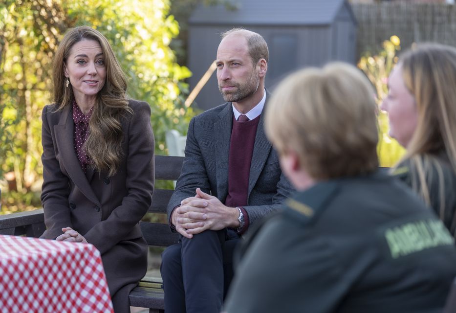 The Prince and Princess of Wales spoke to families and members of the emergency services during their visit to Southport Community Centre in October (Danny Lawson/PA)