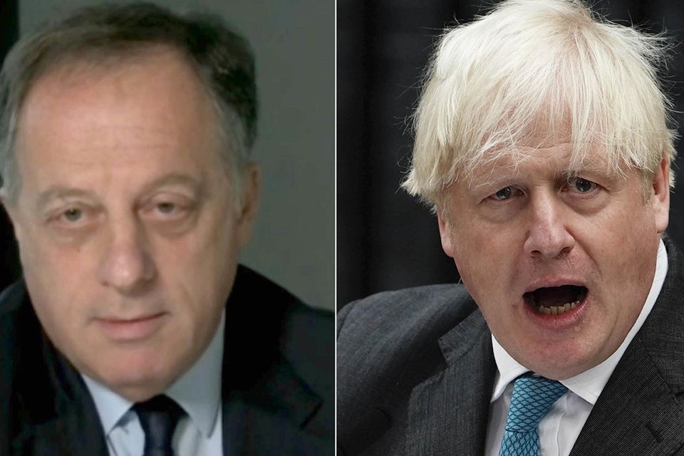 Richard Sharp, left, and Boris Johnson (House of Commons/PA)