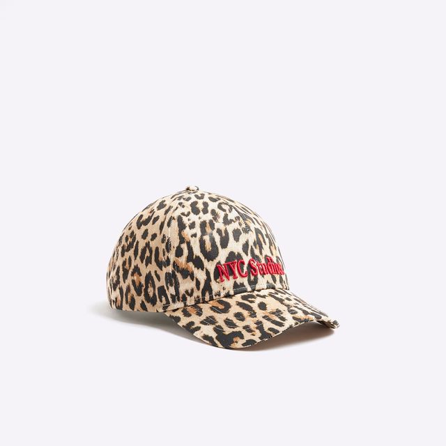 RI Beige Leopard Print Embroidered Cap, £15, River Island
