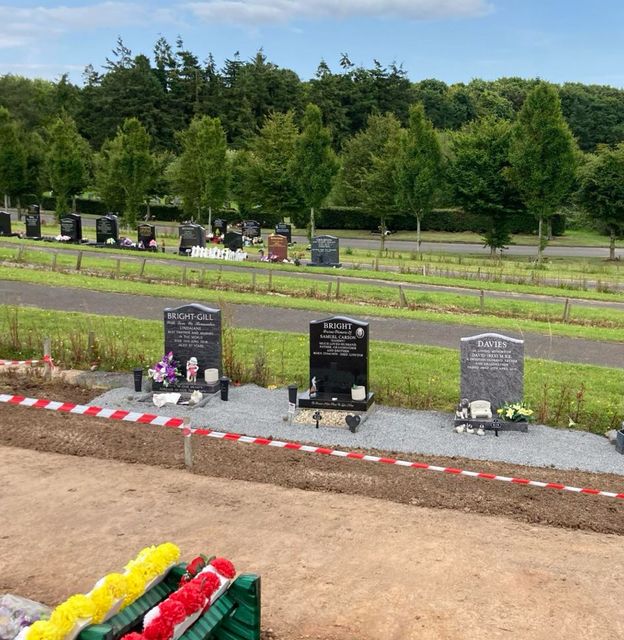 Sam Bright's dad and sister's graves tidied up.