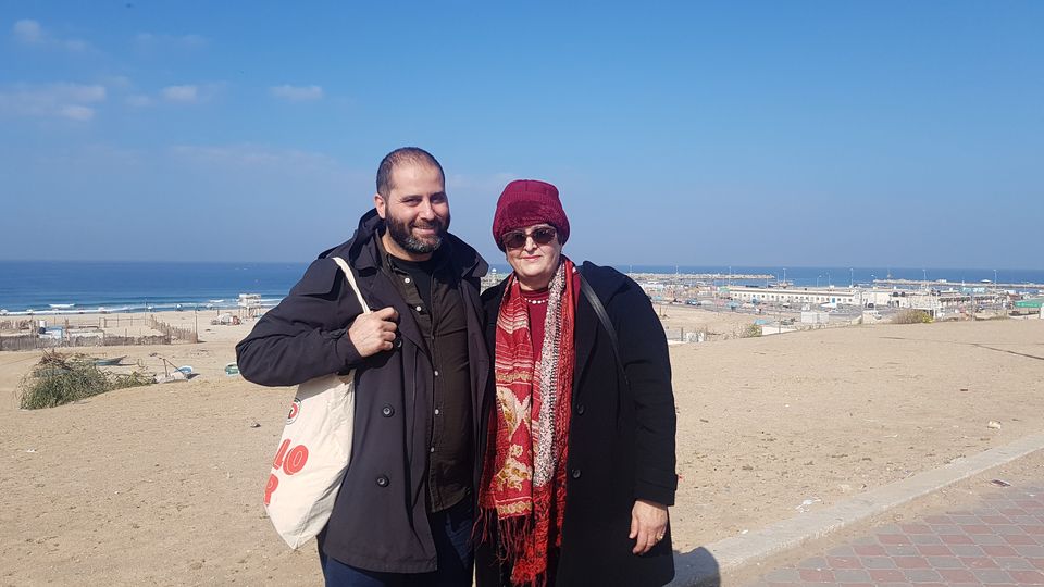 Mohammed Ghalayini with his mother, Dr Mona El-Farra (Mohammed Ghalayini/PA)