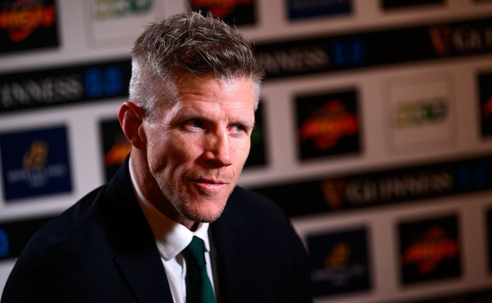 Ireland interim head coach Simon Easterby during the launch of the Guinness Six Nations at Spazio Field in Rome, Italy today. Photo: Ramsey Cardy/Sportsfile