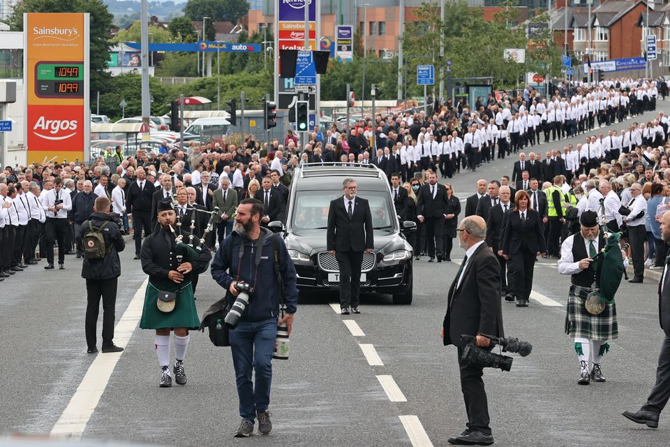 The funeral procession of former leading IRA figure Bobby Storey (Liam McBurney/PA)