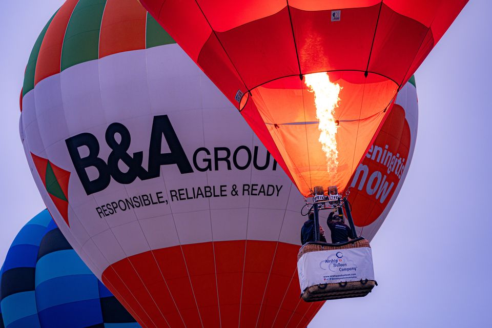 Hot air balloons lift off at the fiesta (Ben Birchall/PA)