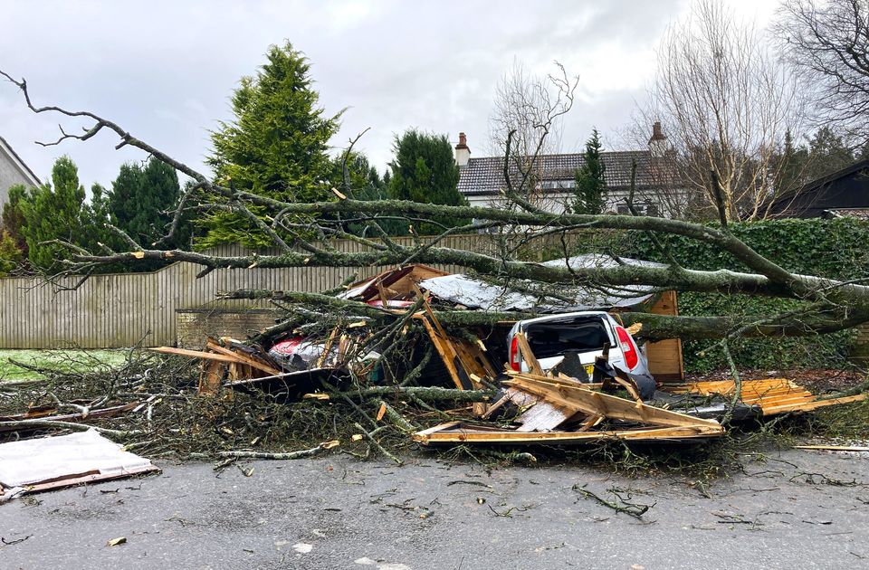 Storm Eowyn caused significant damage to homes and businesses (Marilyn Higham/PA)