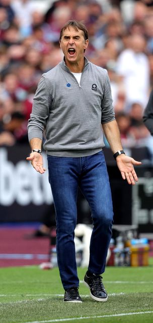 West Ham manager Julen Lopetegui was not happy with his side’s performance (Ben Whitley. PA)