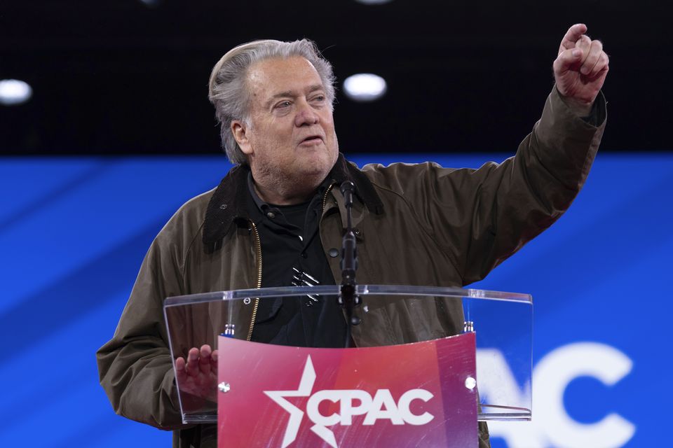 Steve Bannon speaks at the Conservative Political Action Conference (Jose Luis Magana/AP)