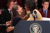 thumbnail: 16 year old Hannah Nelson from Methody College, Belfast, gets a hug from the First Lady Michelle Obama at the Waterfront Hall in Belfast as he arrives in Northern Ireland for the G8 Summit in Enniskillen, Co Fermanagh.