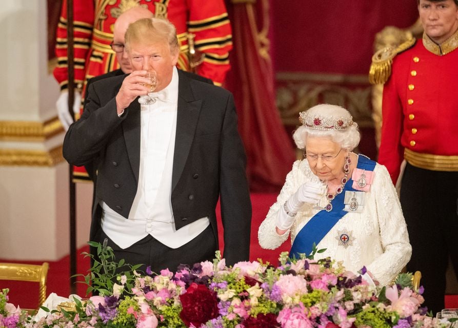 Donald Trump and the late Queen (Dominic Lipinski/PA)