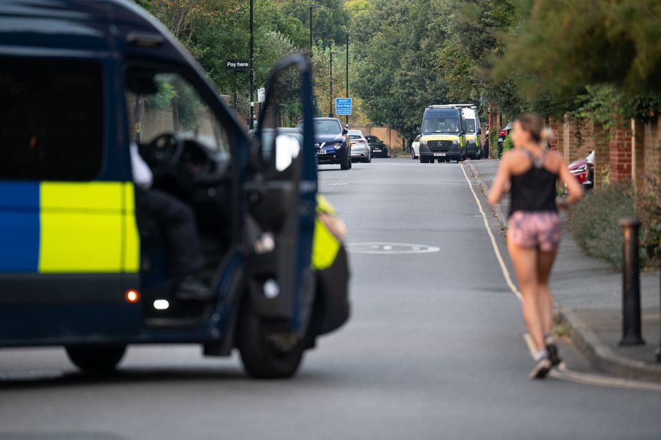 Police in the Chiswick area of west London during the hunt for Daniel Khalife (Jamie Lashmar/PA)