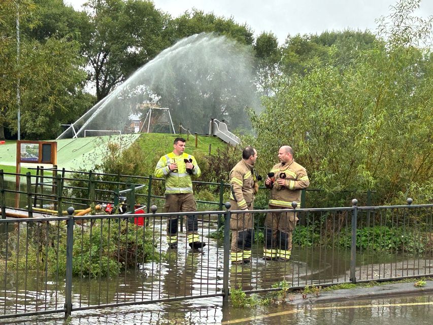 Firefighters pumped water out of homes in Hitchin (Wesley Johnson/PA)