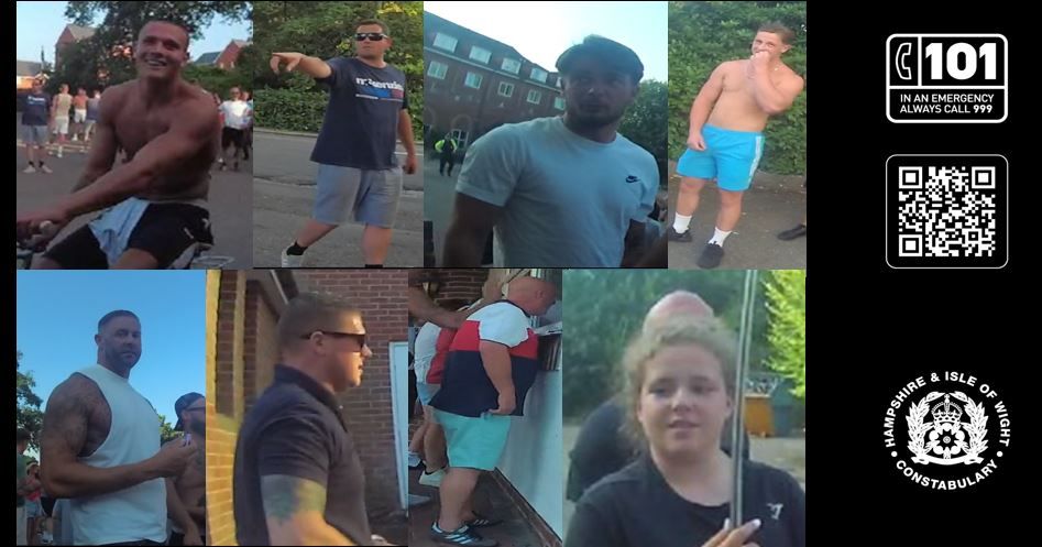 Police want to identify these eight people. (Hampshire Police/PA)