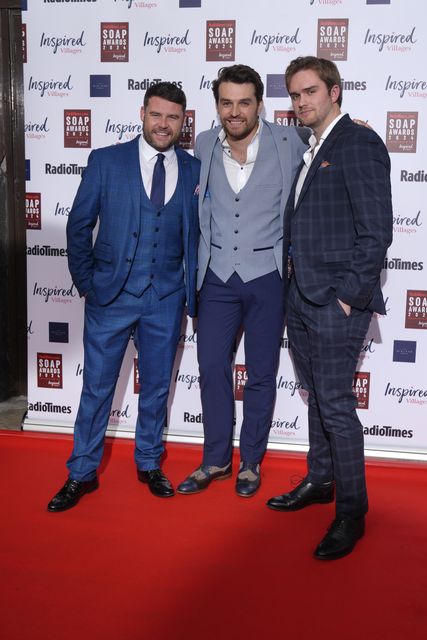 Danny Miller, Lawrence Robb and James Chase. (Danny Lawson/PA)