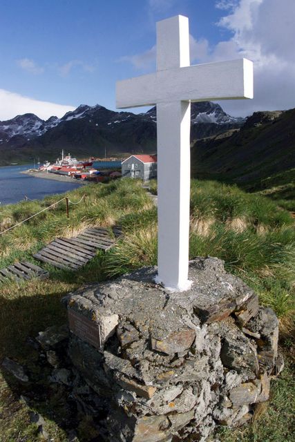 The Shackleton Memorial on South Georgia (Crown Copyright 2001. Cpl Mark Ballantyne RLC /PA)