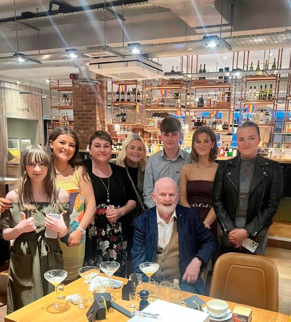 Raymond with his wife and six children, Rosie (24), Maggie, (23), Maeve (21), Leo (20), Laura (21) and Connie (13)