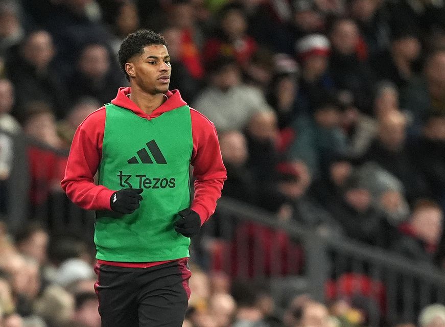 Marcus Rashford returned to the Manchester United squad but did not make it off the bench (Martin Rickett/PA).